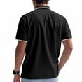 thumbnail image 4 of Kaemgyyd Golf Shirts for Men Solid Color Performance Breathable Collared Top Lightweight Striped Button Short Sleeve Tee, 4 of 7