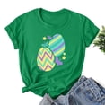 thumbnail image 2 of Women Easter Short Sleeve Round Neck Shirts Casual Cute Print Tee Summer Lightweight Pullover Tops (XL, C Green), 2 of 3