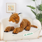 Tezituor 46.4 Tiger Stuffed Animals Huge Tiger Plush Pillow Huggable Size Plush Toy