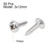 thumbnail image 2 of Tornillos autorroscantes Phillips de 3x12mm con cabeza plana y arandela, sujetadores de acero inoxidable 304, 50 piezas, 2 of 3