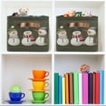 thumbnail image 6 of Yayeee Canvas Storage Basket with Handles for Shelves Fabric Bins Closet Organizer, Gray Cute Snowmen, 6 of 8