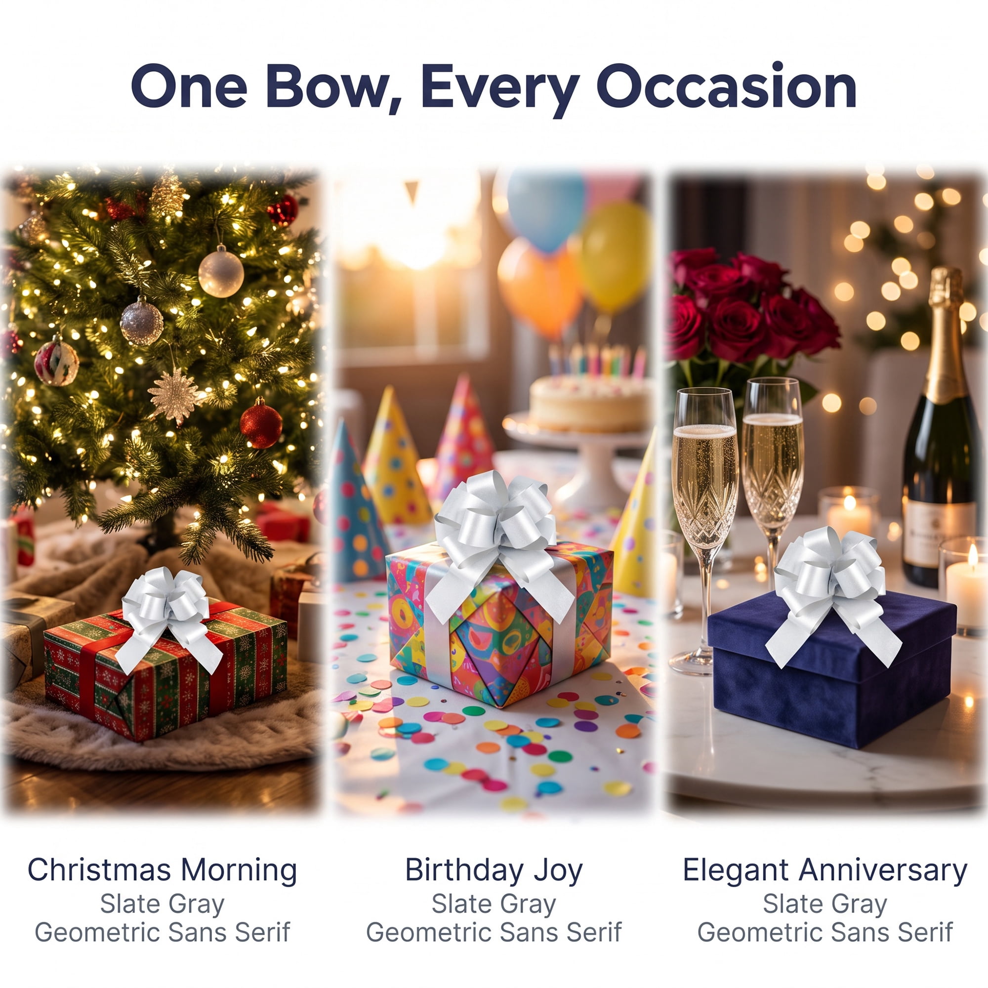 Unique Bargains Multi-Layered Star Bows for Decoration and Gift Wrapping Purposes Silver