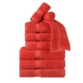 thumbnail image 2 of Superior 800 GSM Egyptian Cotton 9-Piece Heavyweight Towel Set, Coral, 2 of 10