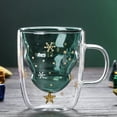 thumbnail image 5 of Ludlz 300ml Snowflake Clear Glass Coffee Cup Whiskey Beer Double Layer Mug Drinkware, 5 of 7