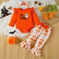 thumbnail image 2 of Weebloom Halloween Outfit Girl Girl 3Pcs Set Pant Jumpsuit Hat Pumpkin Bow 0-18Y Stylish Girls Outfits Orange, 2 of 9