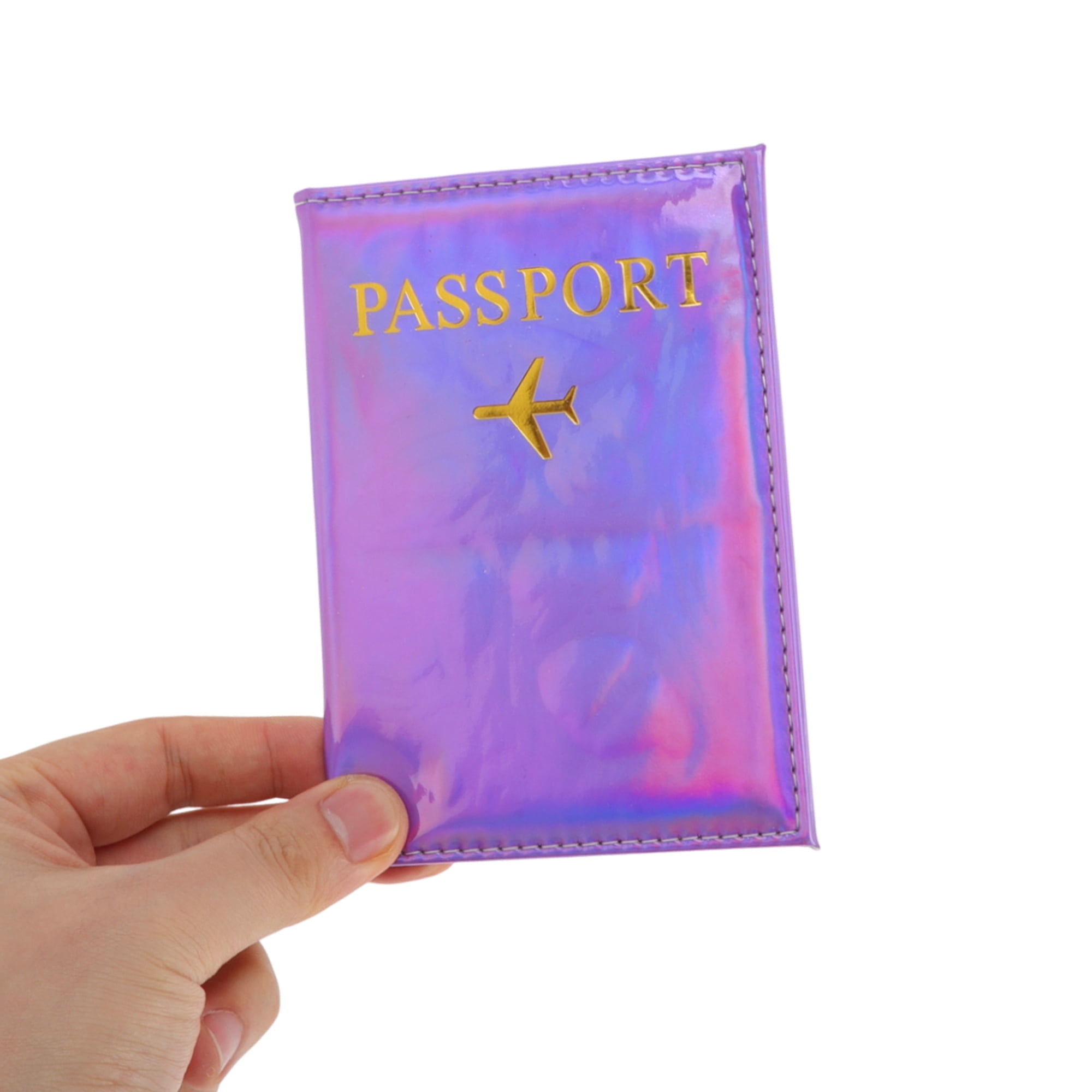 Unique Bargains Glossy Passport Holder 1 Pc Purple