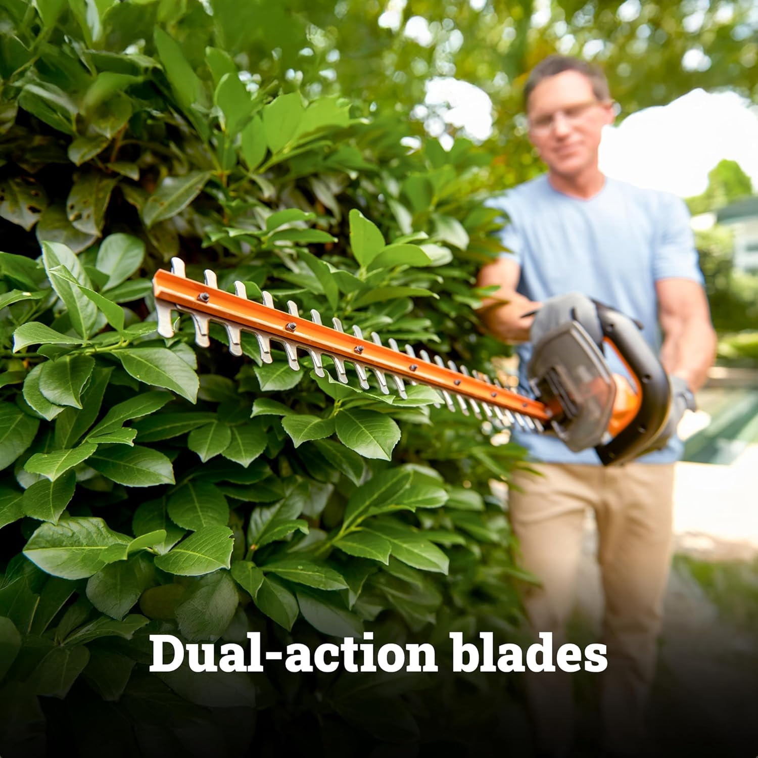WORX WG261.9 22” 20 Volt Battery Powered Power Hedge Trimmer, Lightweight