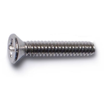 #6-32 x 3/4" 18-8 Stainless Steel Coarse Thread Phillips Flat Head Machine Screws MSFSS-182