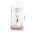 BESTYASH White Artificial Rose Flower in Glass Dome with LED Light ...