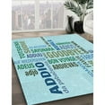 thumbnail image 3 of Ahgly Company Machine Washable Indoor Round Transitional Electric Blue Area Rugs, 5' Round, 3 of 7