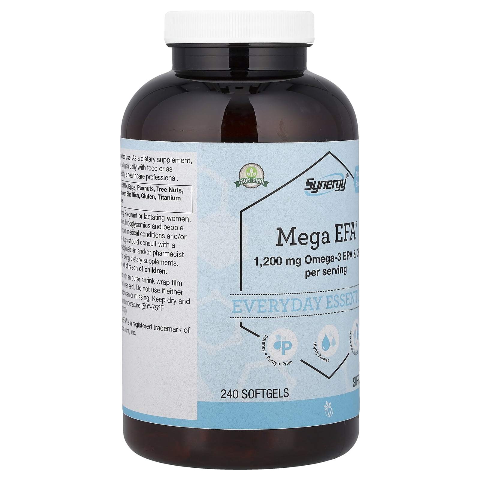 Vitacost Synergy Mega EFA® - 1200 mg Omega 3 EPA  DHA per serving Natural Strawberry -240 Softgels