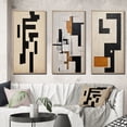 thumbnail image 1 of Designart "Abstract Monochrome Minimalism New Order I" Modern Geometric Framed Wall Art Set Of 3 - Black Abstract Frame Canvas Set For Living Room Decor, 1 of 6