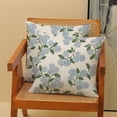 thumbnail image 2 of Blue Green Floral Pillow Covers 18x18 Inch Set of 2 Outdoor Blue Hydrangea Floral Throw Pillows Decorative Spring Summer Vintage Flower Pillowcase Linen Cushion Cases for Bed Sofa Couch, 2 of 5