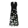thumbnail image 5 of EINCcm Women Summer Dresses Trendy Floral Print Maxi Dress Casual Flowy Sleeveless V Neck Long Sundress with Pockets, 5 of 5