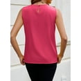 thumbnail image 6 of Women'S Silk Satin Tank Top Summer Business Casual Outfit 2025 Sleeveless Work Dressy Shirt Rose Red L, 6 of 7