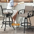 thumbnail image 5 of Pellebant Set of 2 Outdoor Swivel Bar Stools Aluminum Patio Bar Chairs in Gray, 5 of 8