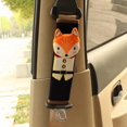 thumbnail image 1 of Protector de cinturón de seguridad infantil (zorro), funda de algodón, cojín de seguridad con diseño de animal de dibujos animados, cómodo arnés de hombro extraíble y lavable., 1 of 4