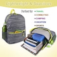 thumbnail image 3 of Trailmaker 17 inch Backpack for Travel & Commute, Zippered Front & Mesh Side Pockets, Padded Straps (Abstract Heather Gray), 3 of 6
