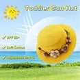 thumbnail image 3 of 52-54cm hat circumference children's summer sun hat garland beach outdoor flat top hat sunscreen foldable straw hatyellow, 3 of 5
