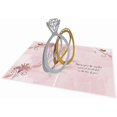 thumbnail image 1 of xianyou- , Carte de Vœux de Mariage – Feuillage Doré et Bagues 3D “Love You” (1 Carte avec Enveloppe), 1 of 4