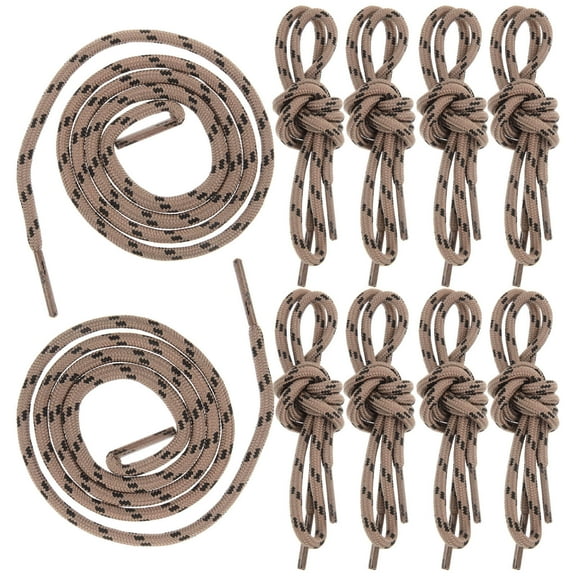Homoyoyo 10pcs Brown Round Shoe Laces Replacement Set Polyester for Sneakers and Casual Shoes