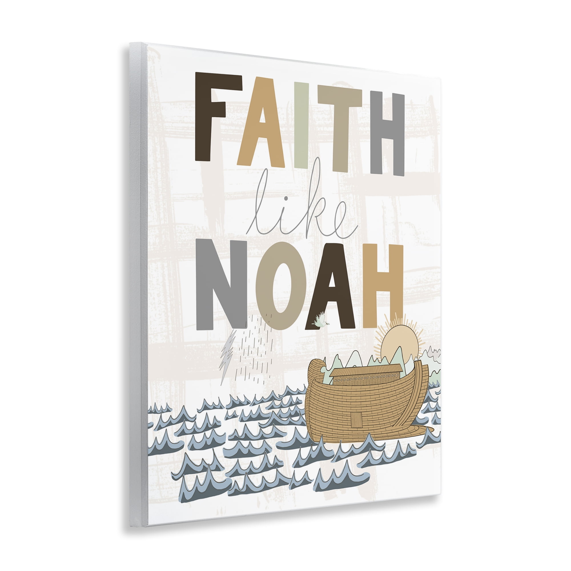 Stupell Industries Noah's Ark Proverb Religious Painting Unframed Art Print Wall Art, 11 x 14