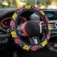 thumbnail image 3 of Uorisanigo Floral Print Steering Wheel Cover for Women Modern Car Steering Wheel Protector for SUV Vehicle Sedan Breathable Car Steering Wheel Cover for Winter Car Decor Gift for Holiday, 3 of 8