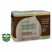 Angle View: Seventh Generation Natural Unbleached 100 Recycled Paper Towel Rolls 11 x 9 120 SH RL 24 RL CT (SEV 13737)