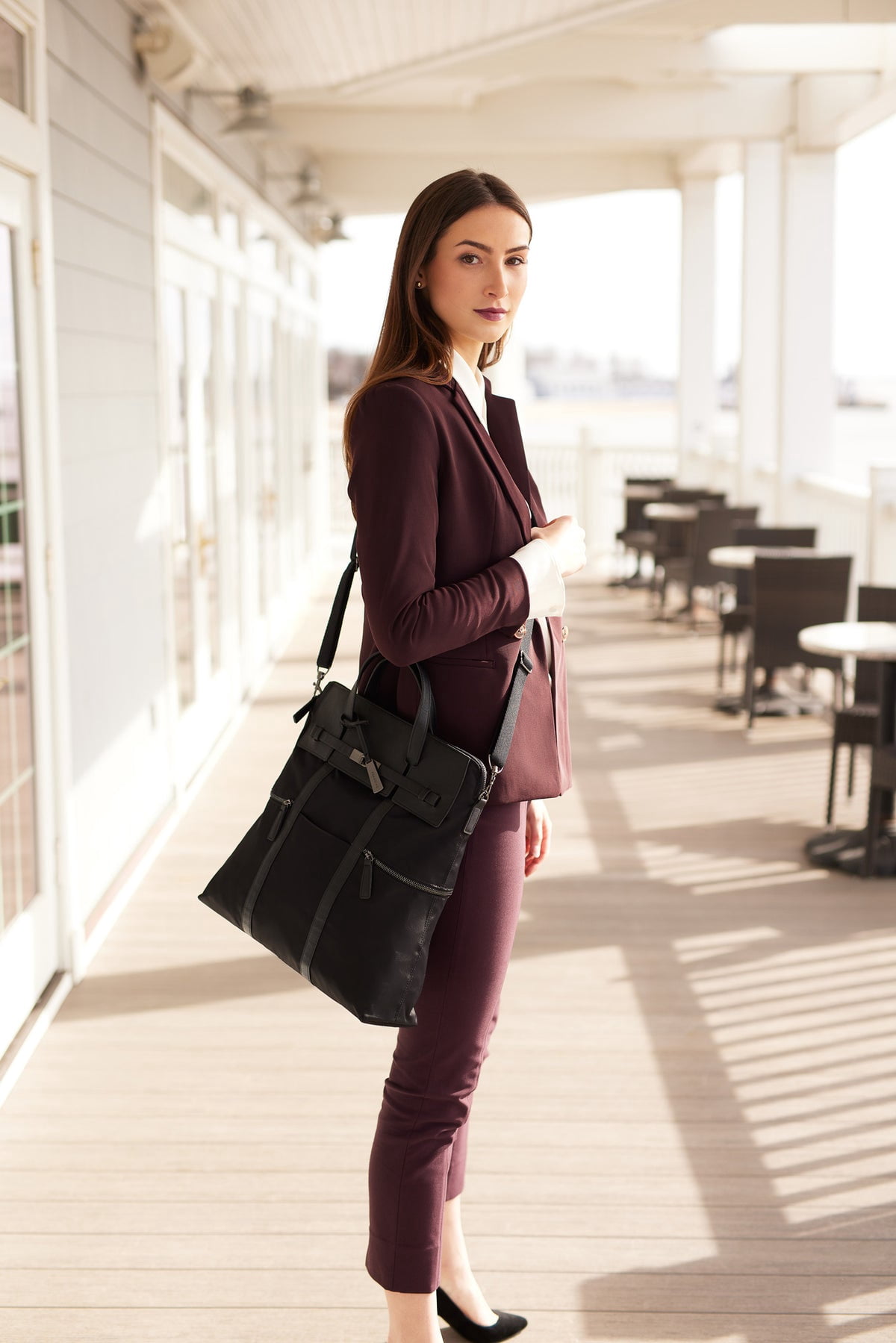 Francine Collections Highline Convertible 15” Laptop Backpack Crossbody/Tote Bag Sleek shoulder bag or a spacious tote, Francine main image 2
