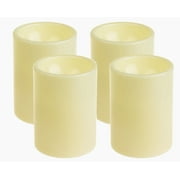 4-Pack Flameless Outdoor Pillar LED Candle Set, Battery Operated with Timer, 3 x 4 Inches