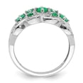 thumbnail image 2 of Auriga Fine Jewelry 14K White Gold Diamond and Emerald Fancy Ring for Women Size 7, 2 of 6