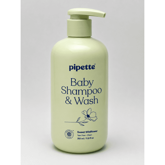 Pipette Baby Shampoo & Wash, Sweet Wildflower, Tear-Free Baby Wash & Shampoo, 11.8 fl oz