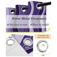 thumbnail image 6 of Purple Ombre Blackout Curtains, Light Blocking Print Window Curtains, Abstract Art Moire Ocean Waves Thermal Insulated Window Drapes for Living Room Kitchen Cafe 2 Panels, 104"W x 52"L, 6 of 9