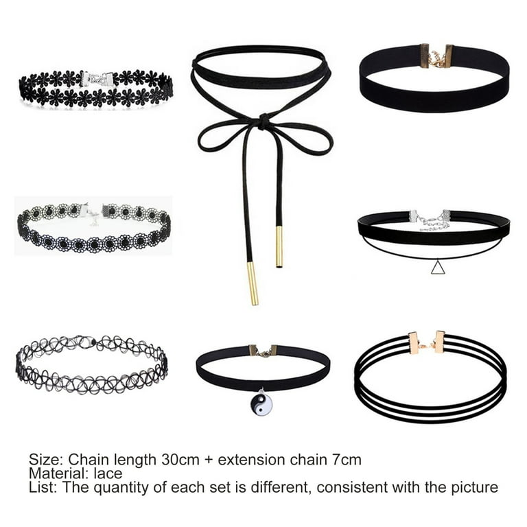  PAXCOO 50Pcs Black Choker Necklaces Set for Teen Girls