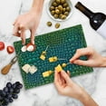 thumbnail image 5 of Abstract Cutting Board, Alligator Skin Animal Crocodile Reptile Safari Wildlife Vibrant Art, Decorative Tempered Glass Cutting and Serving Board, Small Size, Green Blue, by Ambesonne, 5 of 5