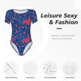 thumbnail image 4 of Balery Chicken and Rooster Body de cuello redondo de manga corta para mujer Tops de manga corta Tops básicos-Small, 4 of 7