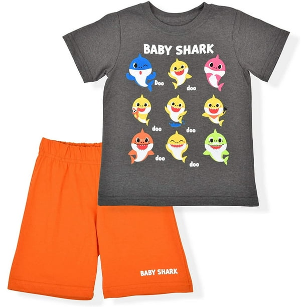 Baby Shark, Daddy Shark and Mommy Shark Boys 2 Piece Character Short