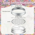 thumbnail image 5 of Toorise 18Pcs Mason Jar Frog Lid 2.75 inches Metal Flower Frog Lids Silvery Mason Grid Flower Organizer Mason Canning Jar Inserts Home for Regular Mouth Canning Jars Floral Vases, 5 of 11