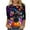 FY1-Halloween Tops-Multicolor, variant on VKOYWKM Halloween Shirts Women 3/4 Length Sleeve Womens Tops Fall Crew Neck Loose Black Cat Graphic T Shirts Halloween Costume