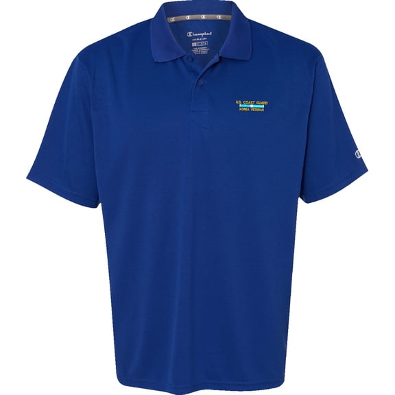 U.S. Coast Guard Korea Large Royal Blue Moisture Wicking Polo