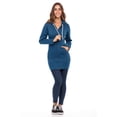 thumbnail image 2 of Women Zip up Hoodies Coat Ladies Fleece Outerwear Long Sleeve Hooded Sweatshirt Blue L, 2 of 6