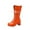 Orange Knee High Boots, variant on Knee High Boots for Women Platform Mid Calf Boots Chunky Block Heels Buckle Lace Up Boots Stylish Fall Winter Shoes Black 39