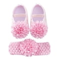 thumbnail image 3 of Infant Baby Girl Shoes Headband 2pcs Set-Baby Mary Flats Cute Flower Princess Wedding Dress Shoes Crib Shoe Headband for Newborns, Infants, Babies Toddlers 0-12 Months, 3 of 6