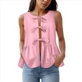 thumbnail image 2 of Chaleco de Verano con Lazo Frontal para Mujer, Sin Mangas, Elegante, para Trabajo de Negocios Rosa M, 2 of 6
