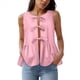thumbnail image 2 of Chaleco de Verano con Lazo Frontal para Mujer, Sin Mangas, Elegante, para Trabajo de Negocios Rosa XXXL, 2 of 6