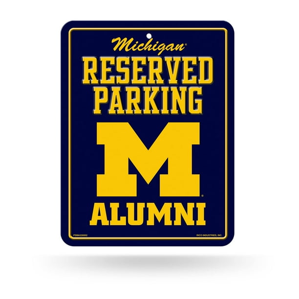 Rico Industries Ncaa Michigan Wolverines Letrero De Estacionamiento De Metal De 8.5 X 11 Pulgadas, Ideal Para Hombre, Cueva, Dormitorio, Oficina, Hogar, Decoración