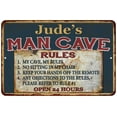 thumbnail image 1 of Jude's Man Cave Rules Chic Rustic Green Sign Home 8 x 12 Matte Finish Metal 108120049124, 1 of 1