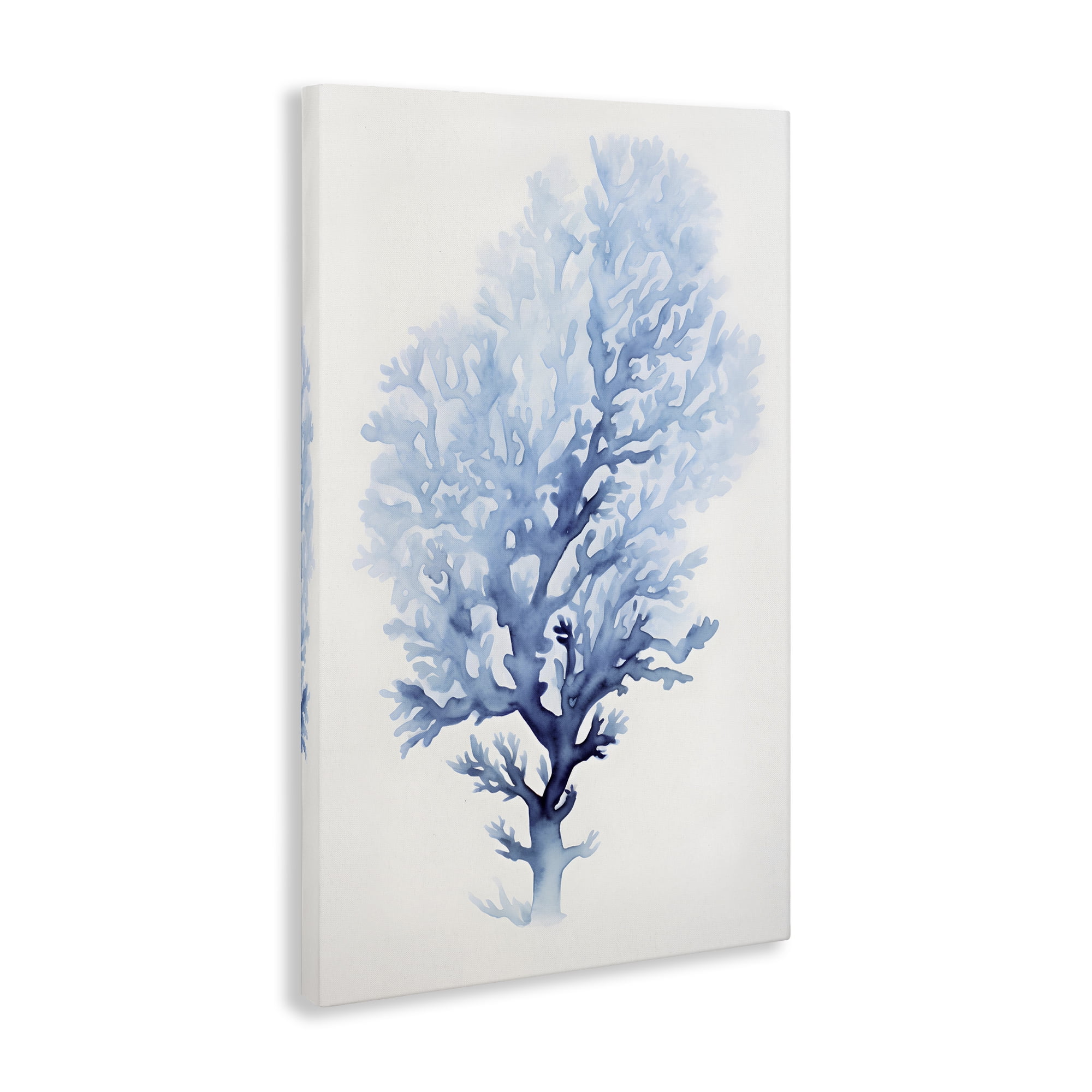 Stupell Industries Blue Coral Impression Animals & Insects Painting Gallery Wrapped Canvas Art Print Wall Art, 24 x 36