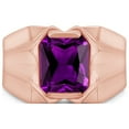 thumbnail image 3 of AFFY 8x10 mm Simulated Birthstone Men's Ring Amethyst In 14K Rose Gold Plated 925 Sterling Silver. Ring Size 13, 3 of 6