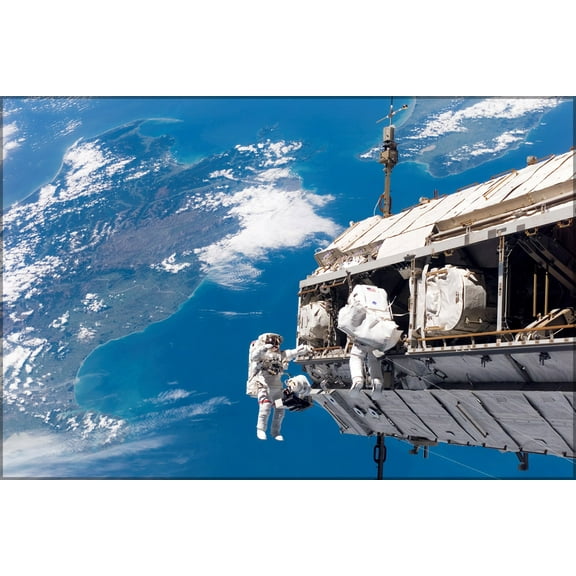 24"x36" Gallery Poster, spacewalk international space station STS-116 spacewalk iss